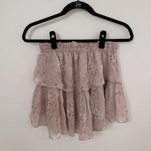 FLORAL RUFFLE SKIRT